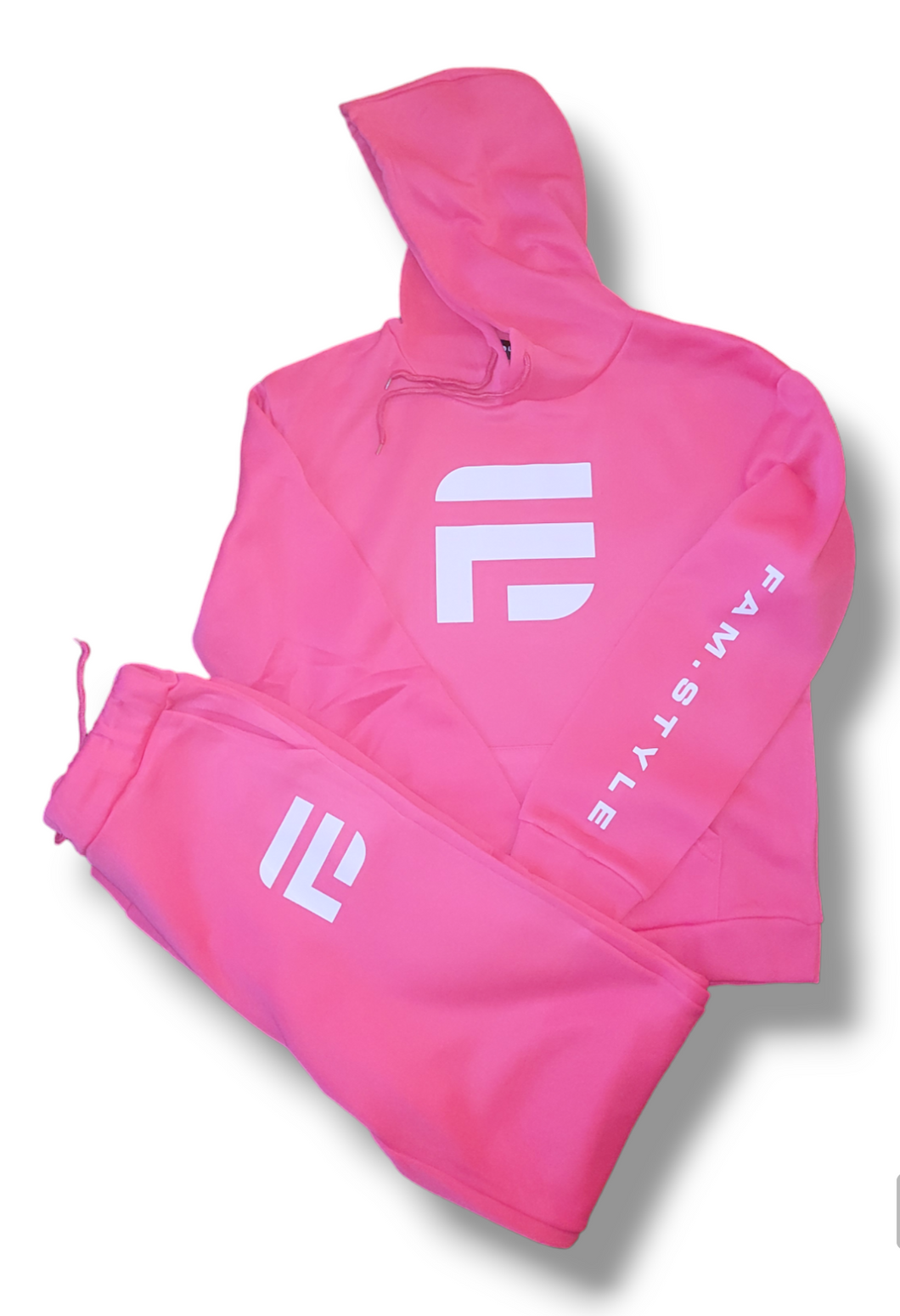 Fam Style Ladies Soft Style Sweatsuit  (Deep Pink)
